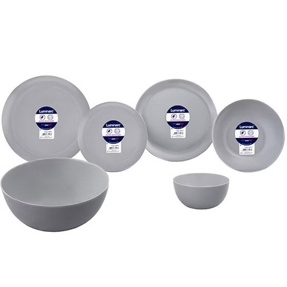 سرویس غذاخوری لومینارک دیوالی ۲۶ پارچه ارکوپال مناسب ۶ نفر رنگ طوسی